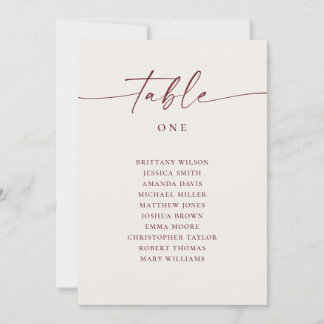Soft Ivory Minimalist Script Wedding Seating Chart Invitation