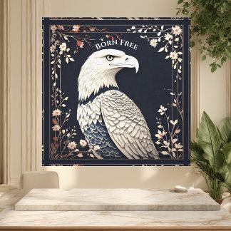 Soft Ivory Patriotic Eagle | American Heritage Art Canvas Print