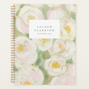 Soft Ivory Watercolor Floral Planner