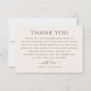 Soft Ivory Wedding   Minimalist Clean Neutral Thank You Card