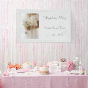 Soft Ivory Wedding Reception Elegant Modern Bride Banner