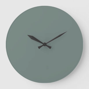 Soft Jade Pewter Green Solid Colour SW 0047 Large Clock