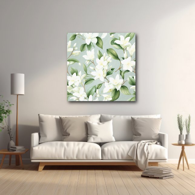 Soft Jasmine Floral Elegance Accent Canvas Print (Creator Uploaded)