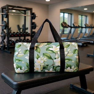 Soft Jasmine Floral Elegance Duffle Bag