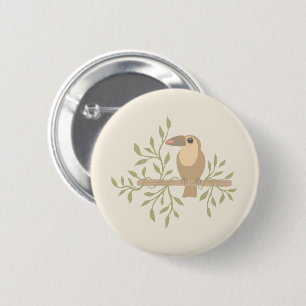 Soft Jungle Frogs & Birds 6 Cm Round Badge