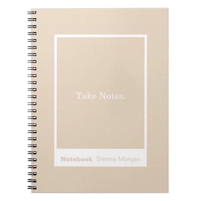 Soft Khaki/Beige Block Quote Classic Notebook (Front)
