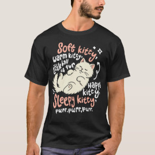 Soft Kitty Warm Kitty Cute Sleeping T-Shirt