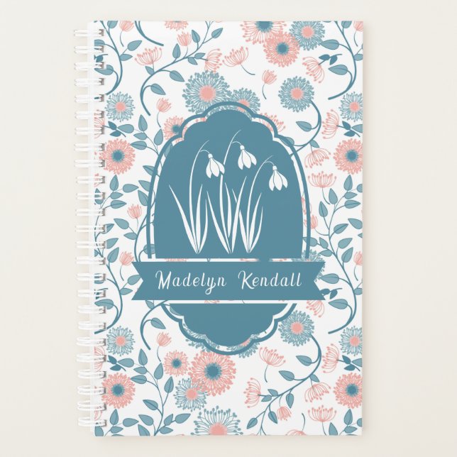 Soft Laurentian Floral Custom Name Planner (Front)