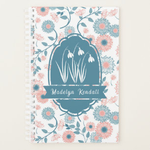 Soft Laurentian Floral Name Custom Planner
