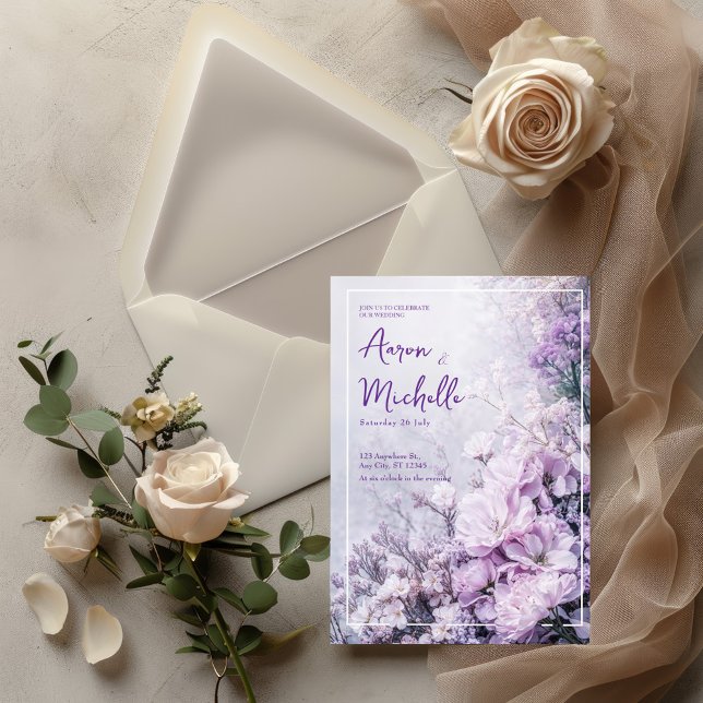 Soft Lavender Blossom Wedding Invitation (Creator Uploaded)