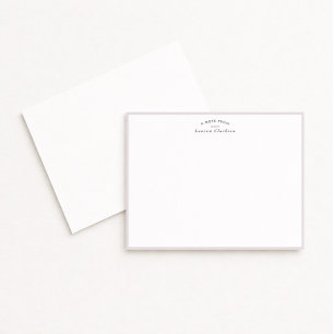 Soft Lavender Border Personalized Note Card