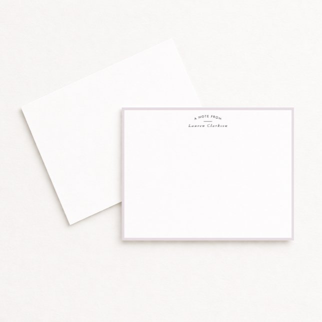 Soft Lavender Border Personalized Note Card (Creator Uploaded)