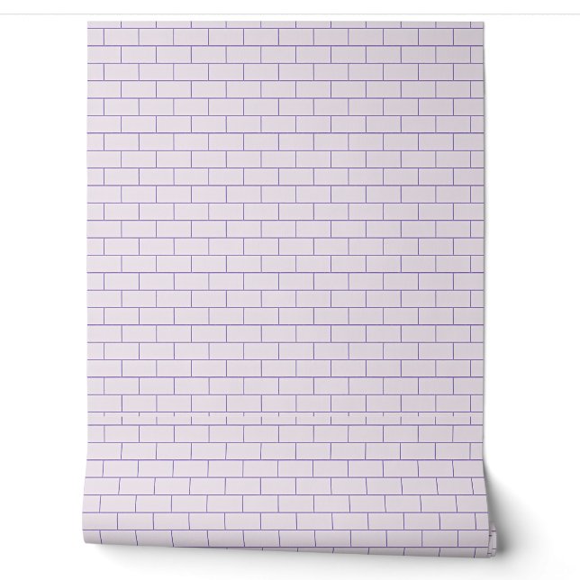 Soft Lavender Brick Pattern Design Wallpaper (Unrolling)