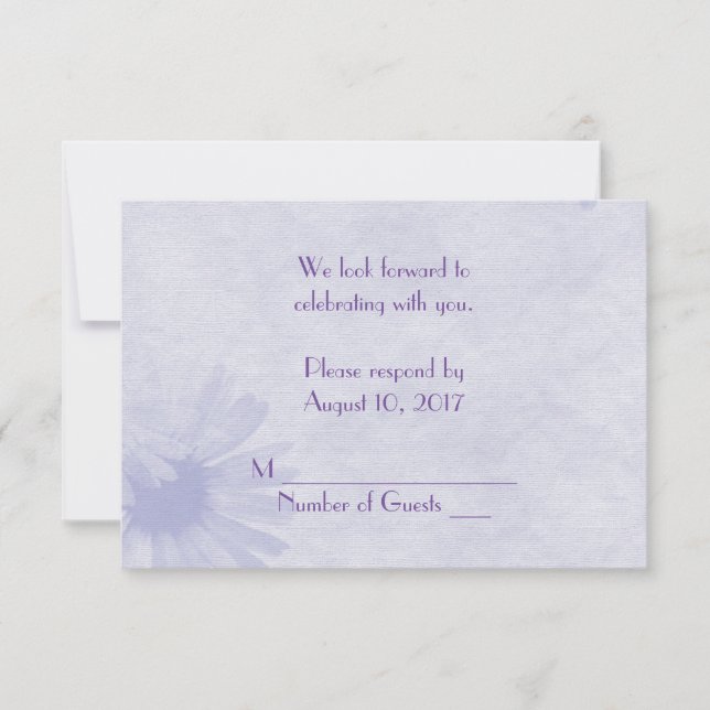 Soft Lavender Daisy RSVP Invitation (Front)