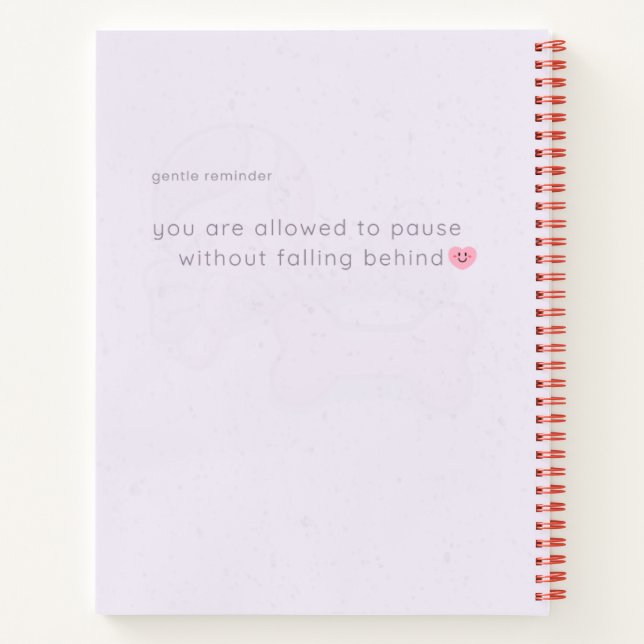Soft Lavender Dog Notebook | Relaxing Cosy Journal (Back)