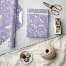 Soft Lavender Flower White Floral Pattern
