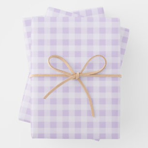 Soft Lavender Gingham Wrapping Paper Sheets