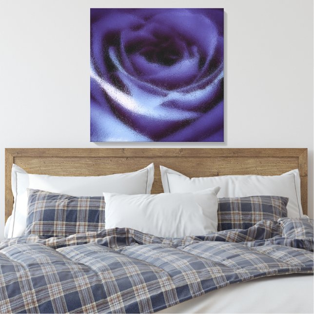 Soft Lavender Glass Rose Canvas Print (Insitu(Bedroom))