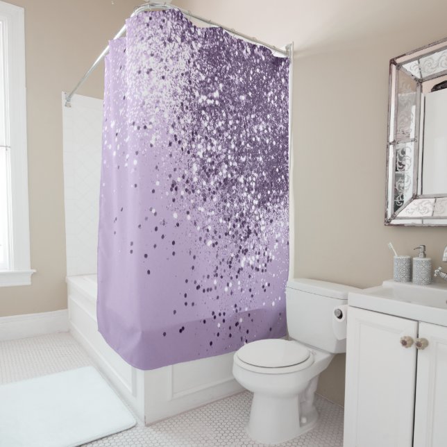 Soft Lavender Lady Glitter #1 (Faux Glitter) #art  Shower Curtain (In Situ)