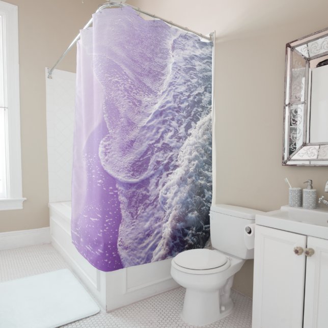 Soft Lavender Purple Ocean Dream Waves #1 #water  Shower Curtain (In Situ)