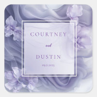 Soft Lavender Purple Sheer Fabric Floral Wedding