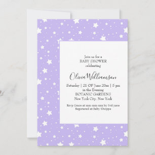 Soft Lavender Starry Pattern Invitation