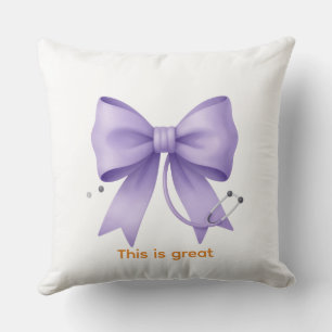 Soft Lavender Stethoscope Bow Cushion