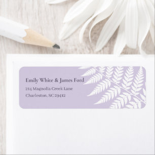 Soft Lavender White Fern Return Address