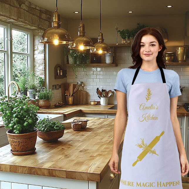 Soft Lavender with Antique Gold Rolling Pin & Herb Apron (Creator Uploaded)