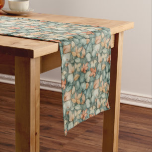 Soft Leaf Motif - Cream and Orange Delight Long Table Runner