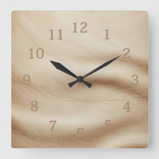 soft leather square wall clock