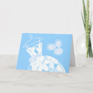 Soft Leaves Blue 'Bridesmaid' card horizontal