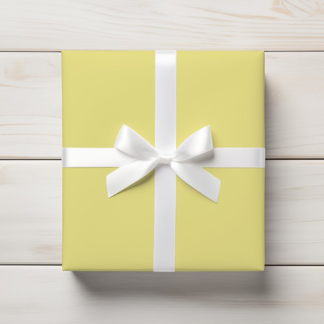 Soft Lemon Cream Yellow Solid Minimalist Wrapping Paper (Creator Uploaded)