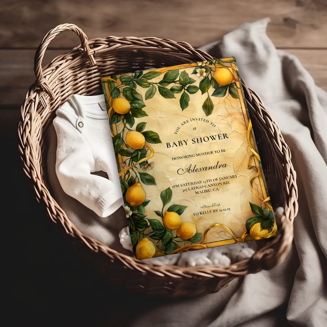 Soft Lemon Garden Baby Shower Invitation (Creator Uploaded)