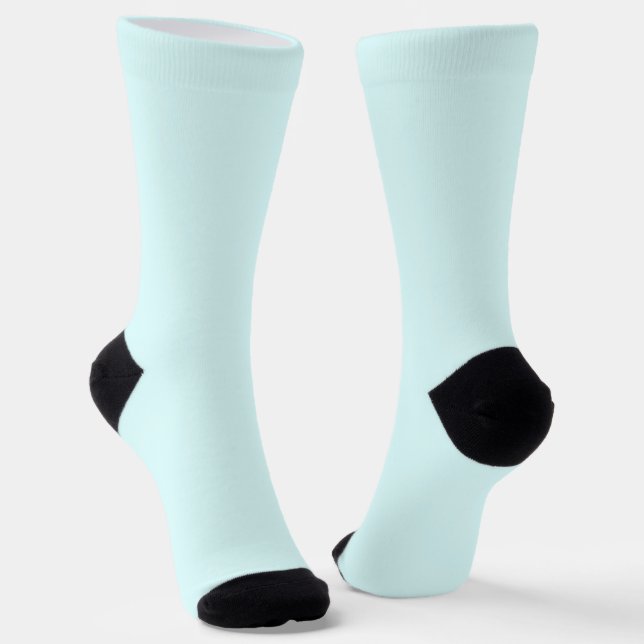 Soft Light Blue Crew Socks (Angled)