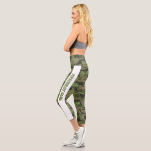 Soft light Green Camouflage PERSONALIZE Capri Leggings