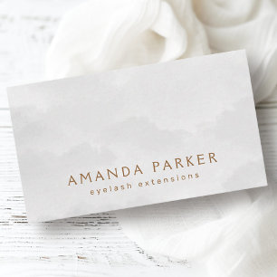 Soft light grey watercolor spa beauty stylist business card