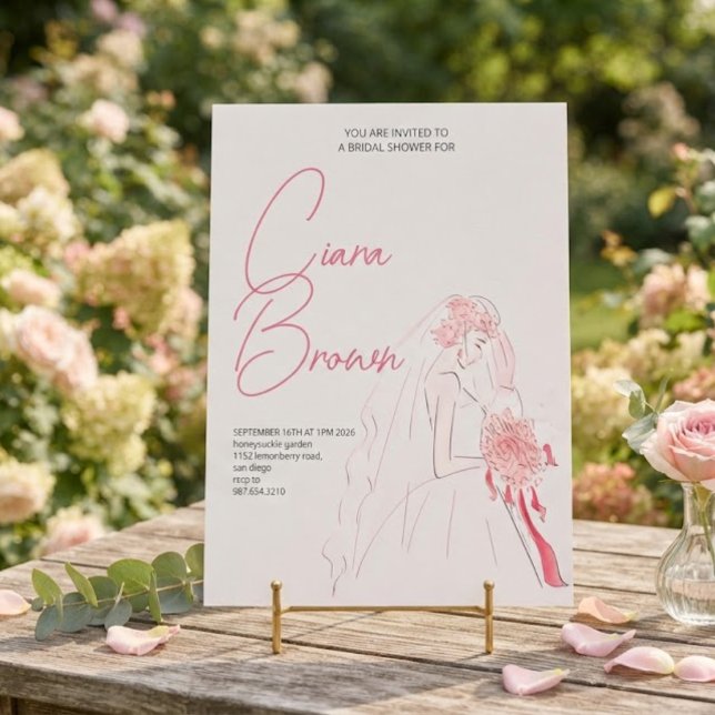 Soft Light Pink Bridal Shower Invitation (Creator Uploaded)