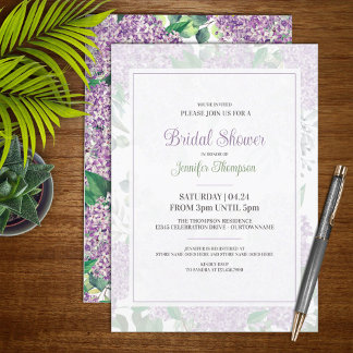 Soft Lilac Bridal Shower Invitation