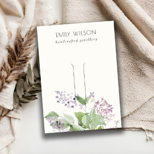 Soft Lilac Floral Blank Hairpin Hairclip Display Business Card