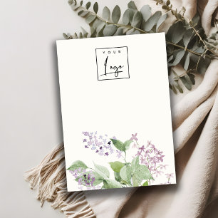 Soft Lilac Floral Blank Jewellery Logo Display Business Card