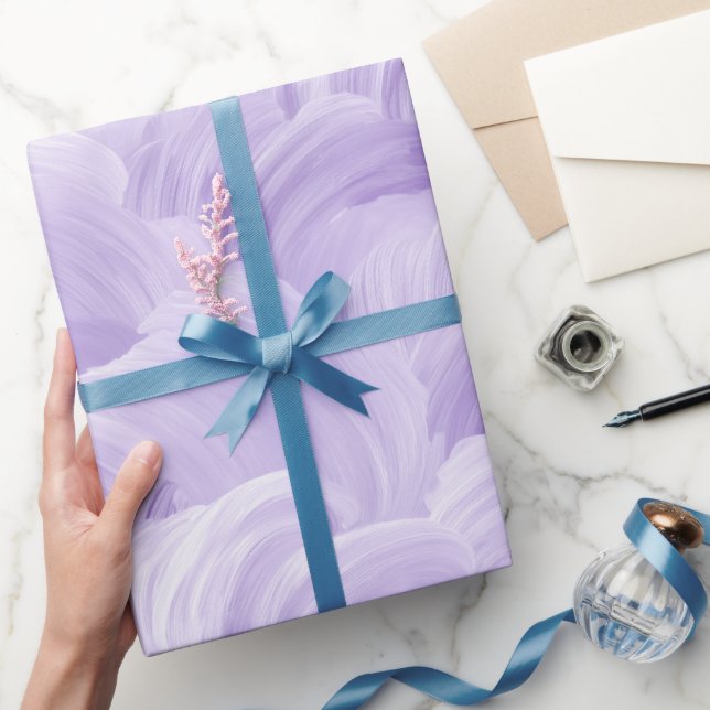 Soft Lilac Lavender Mist Cloud Abstract Pattern Wrapping Paper (Gifting)