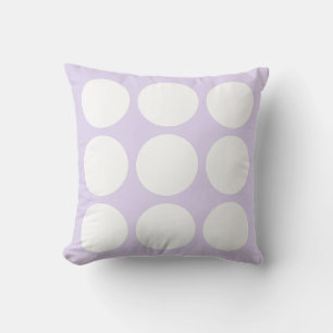 Soft Lilac Purple & White Abstract Circle Design Cushion