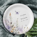 Soft Lilac Wildflower Butterfly Garden Wedding Paper Plate<br><div class="desc">If you need any other matching product or customisation,  kindly message via Zazzle.</div>