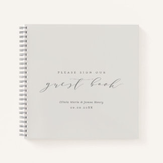 Soft Linen Budget Wedding Guest Book