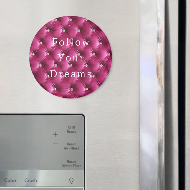 Soft Luxury Pink Faux Velvet Magnet (In Situ (Fridge))