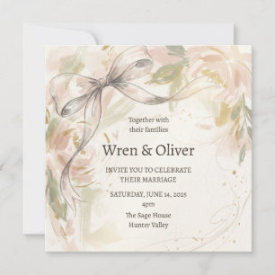 Soft Magnolia Wedding Invitation