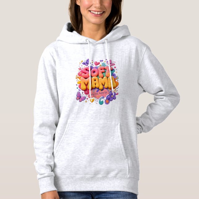 Soft Mama Kawaii Typography  Hoodie (Front)