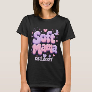 Soft Mama Retro Bubble Typography  T-Shirt