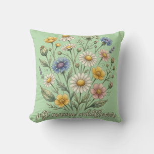 Soft Mama Wildflower Cursive Floral Design Cushion